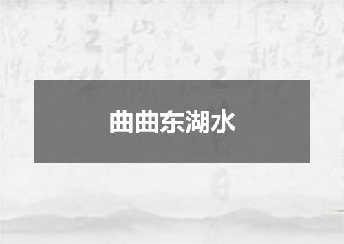 曲曲东湖水