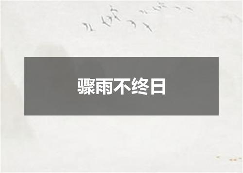 骤雨不终日