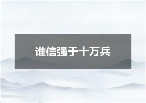 谁信强于十万兵