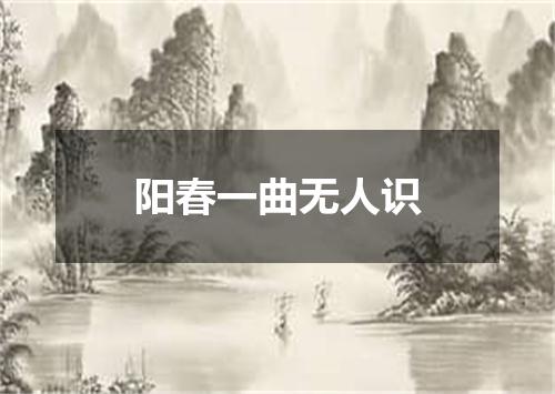 阳春一曲无人识