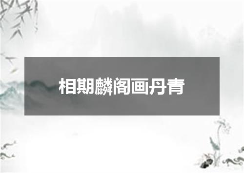 相期麟阁画丹青