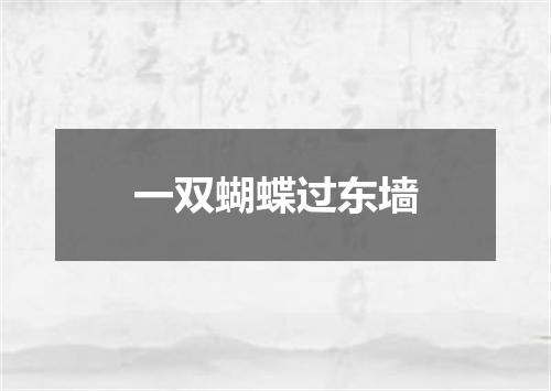 一双蝴蝶过东墙