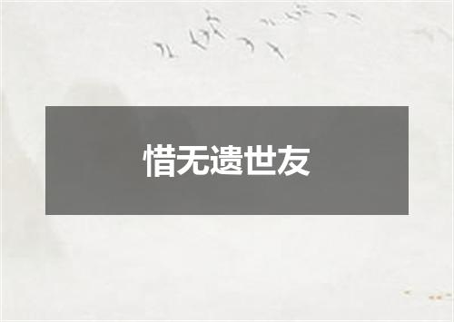 惜无遗世友