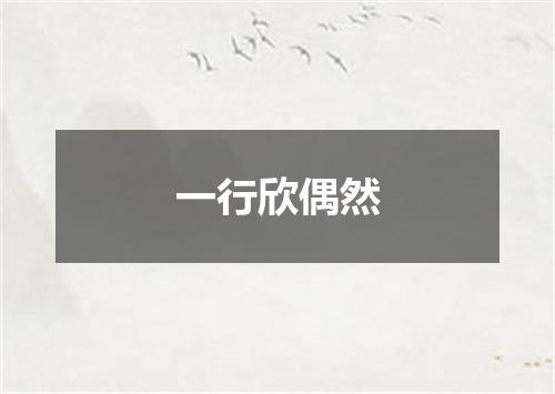 一行欣偶然