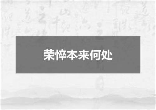 荣悴本来何处