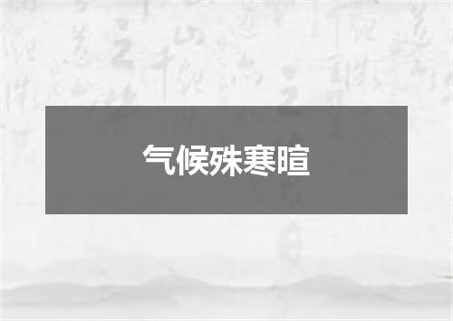 气候殊寒暄