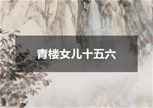 青楼女儿十五六