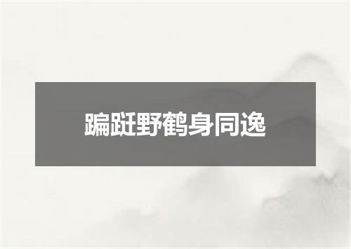 蹁跹野鹤身同逸