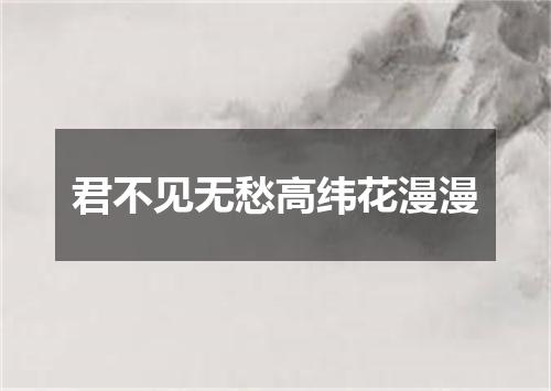 君不见无愁高纬花漫漫