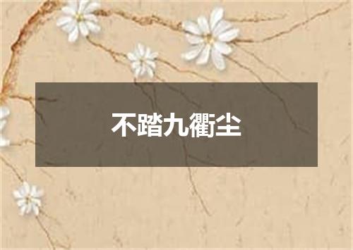 不踏九衢尘