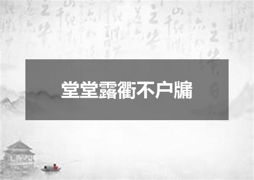 堂堂露衢不户牖