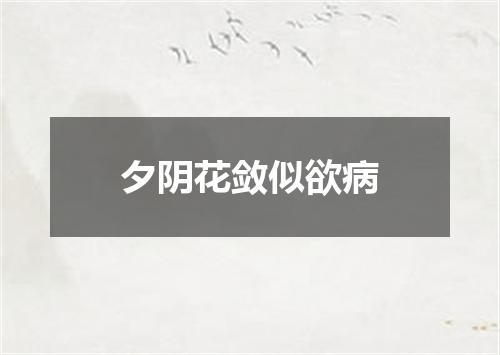 夕阴花敛似欲病