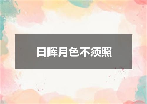 日晖月色不须照