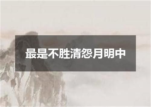 最是不胜清怨月明中