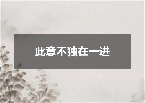 此意不独在一进