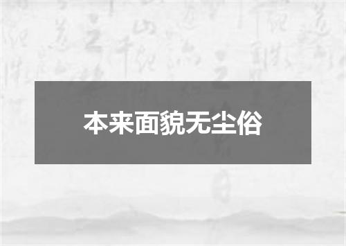 本来面貌无尘俗