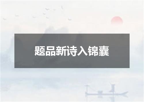 题品新诗入锦囊