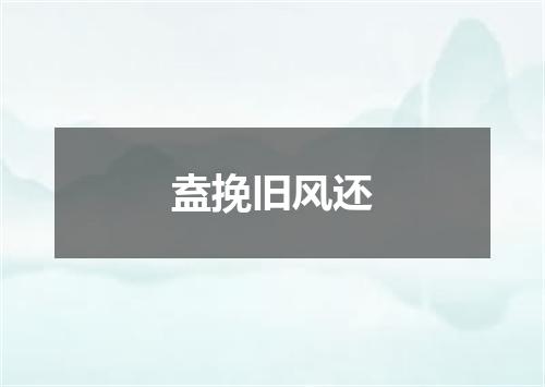 盍挽旧风还