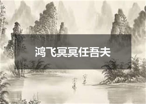 鸿飞冥冥任吾夫