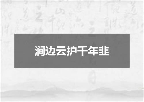涧边云护千年韭
