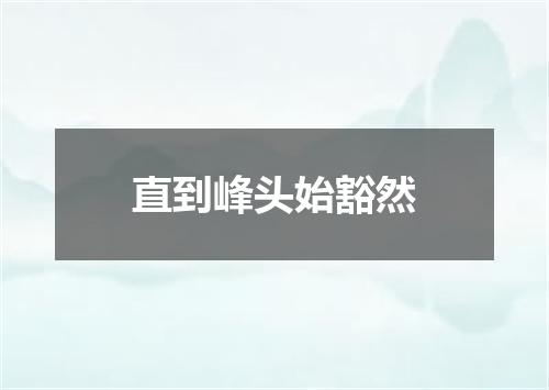 直到峰头始豁然