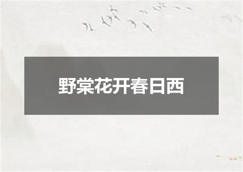 野棠花开春日西