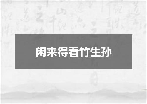闲来得看竹生孙
