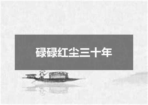 碌碌红尘三十年