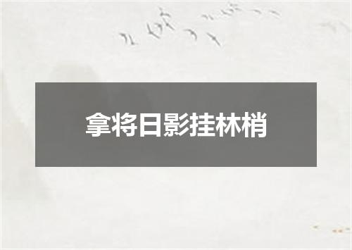 拿将日影挂林梢
