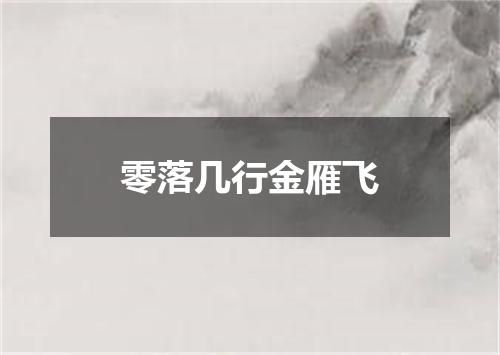 零落几行金雁飞