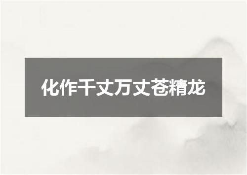化作千丈万丈苍精龙