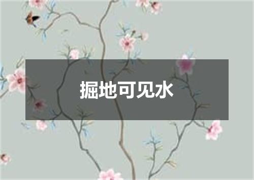 掘地可见水