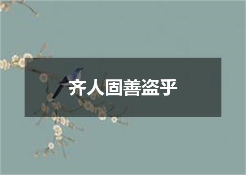 齐人固善盗乎