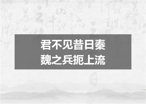 君不见昔日秦魏之兵扼上流
