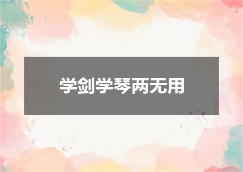 学剑学琴两无用