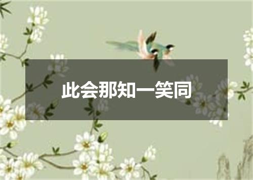 此会那知一笑同