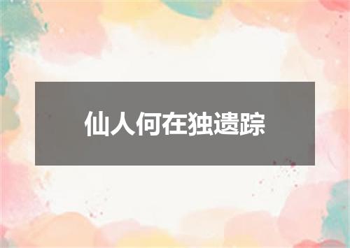 仙人何在独遗踪