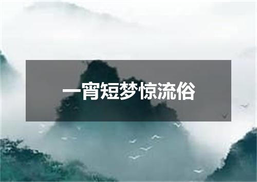 一宵短梦惊流俗