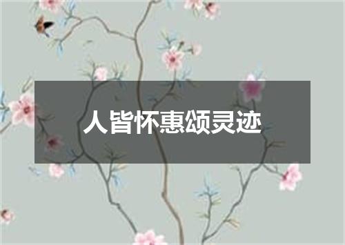 人皆怀惠颂灵迹