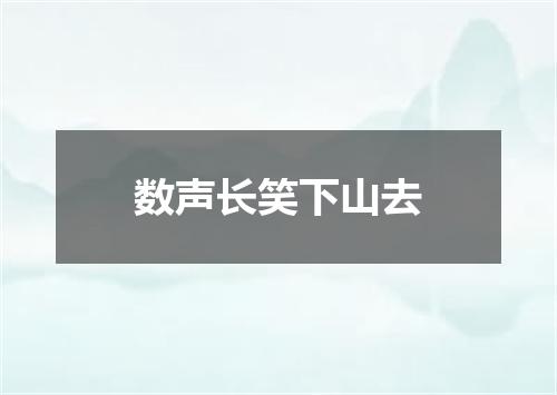 数声长笑下山去