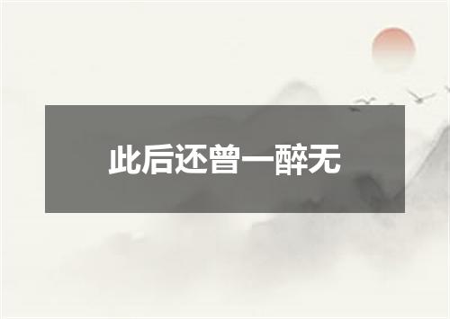 此后还曾一醉无