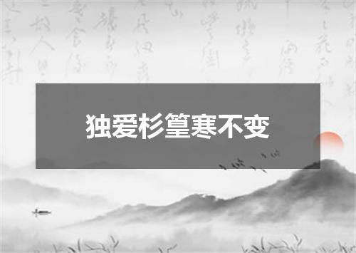 独爱杉篁寒不变