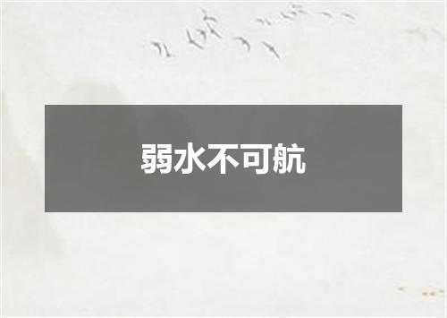 弱水不可航