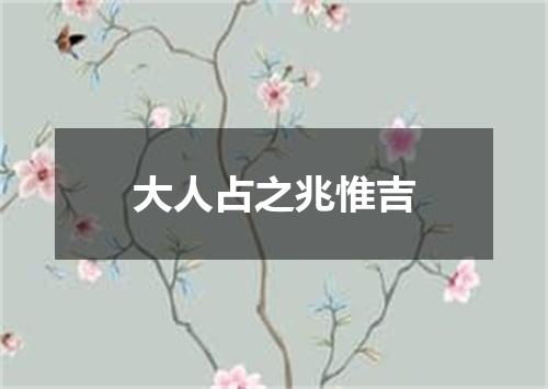 大人占之兆惟吉