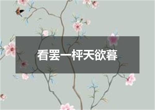 看罢一枰天欲暮