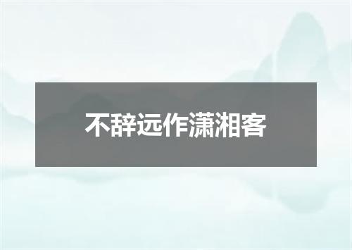 不辞远作潇湘客