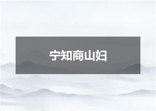 宁知商山妇