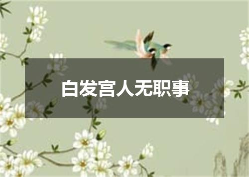 白发宫人无职事