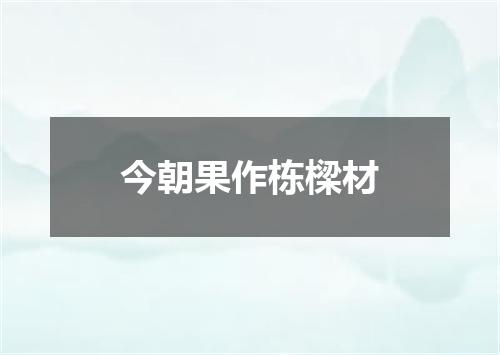 今朝果作栋樑材