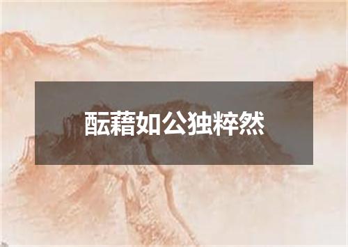 酝藉如公独粹然